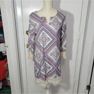 Umgee mini dress with lace trim Sz Small
